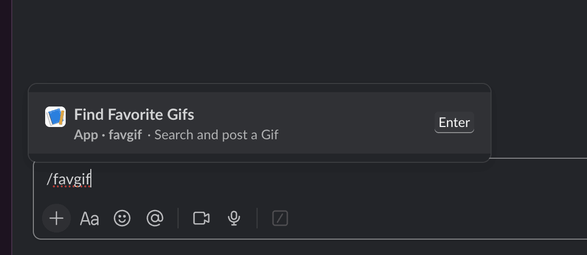 favgif – der /favgif Slash-Command in Slack